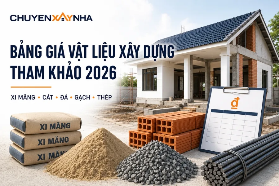 Bảng giá vật liệu xây dựng tham khảo 2026