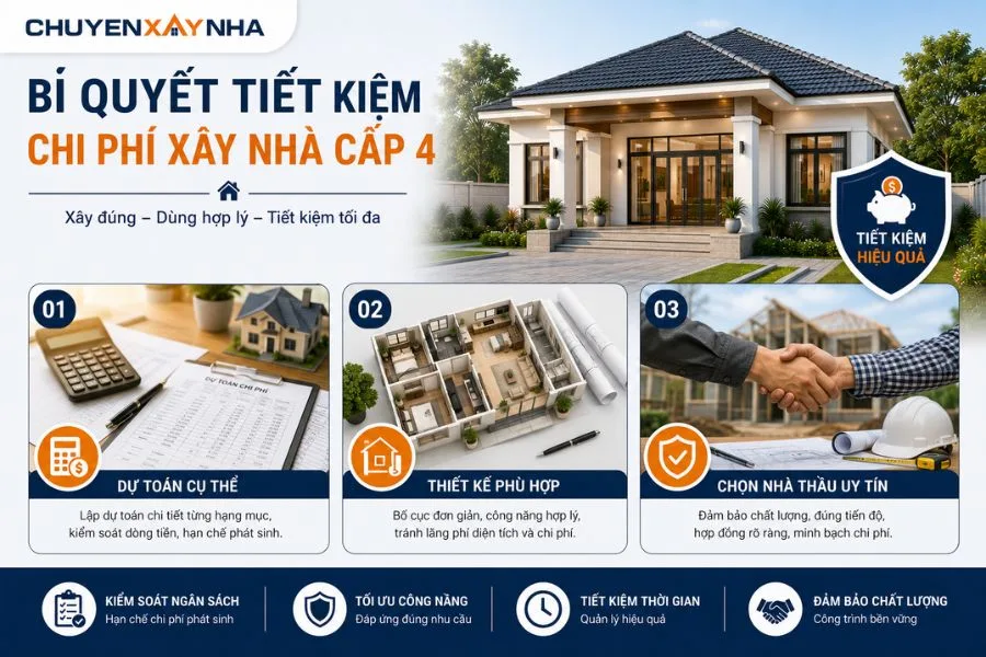 Bí quyết tiết kiệm chi phí xây nhà cấp 4 