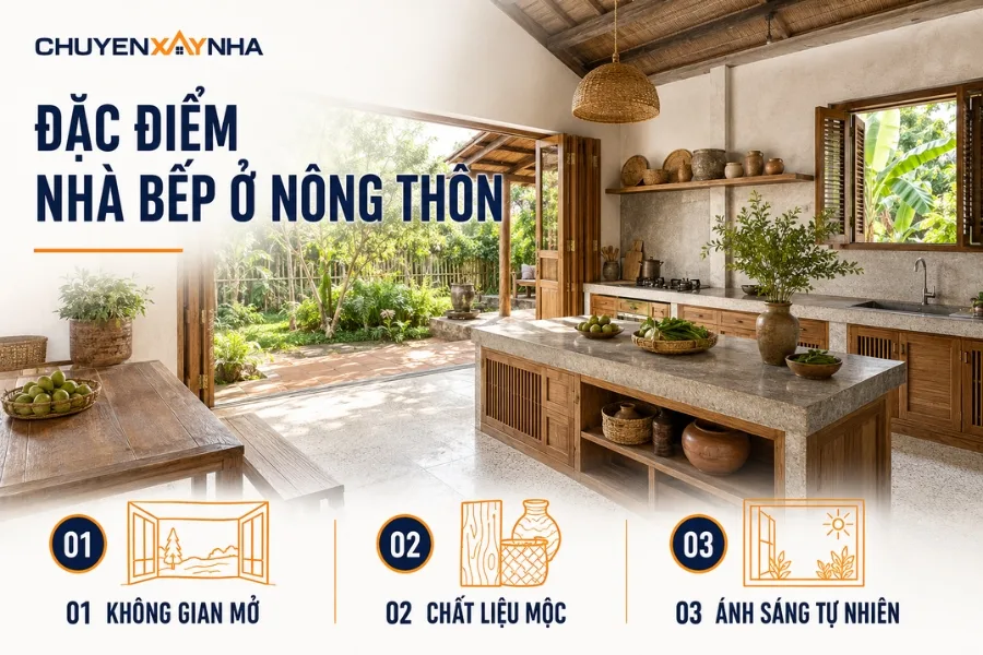Đặc điểm nhà bếp ở nông thôn