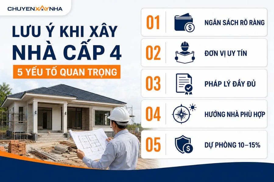 Lưu ý khi xây nhà cấp 4