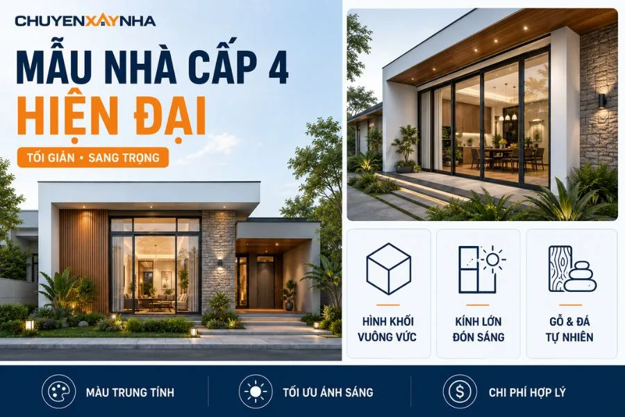 Mẫu nhà cấp 4 hiện đại