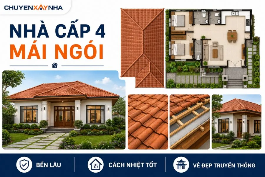 Mẫu nhà cấp 4 mái ngói