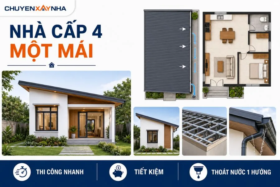 Mẫu nhà cấp 4 một mái