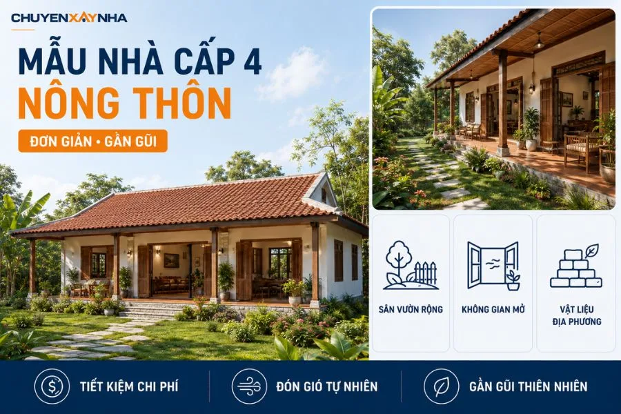 Mẫu nhà cấp 4 nông thôn