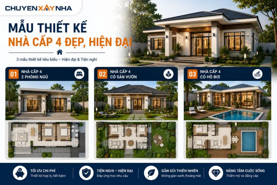 Mẫu thiết kế nhà cấp 4 đẹp