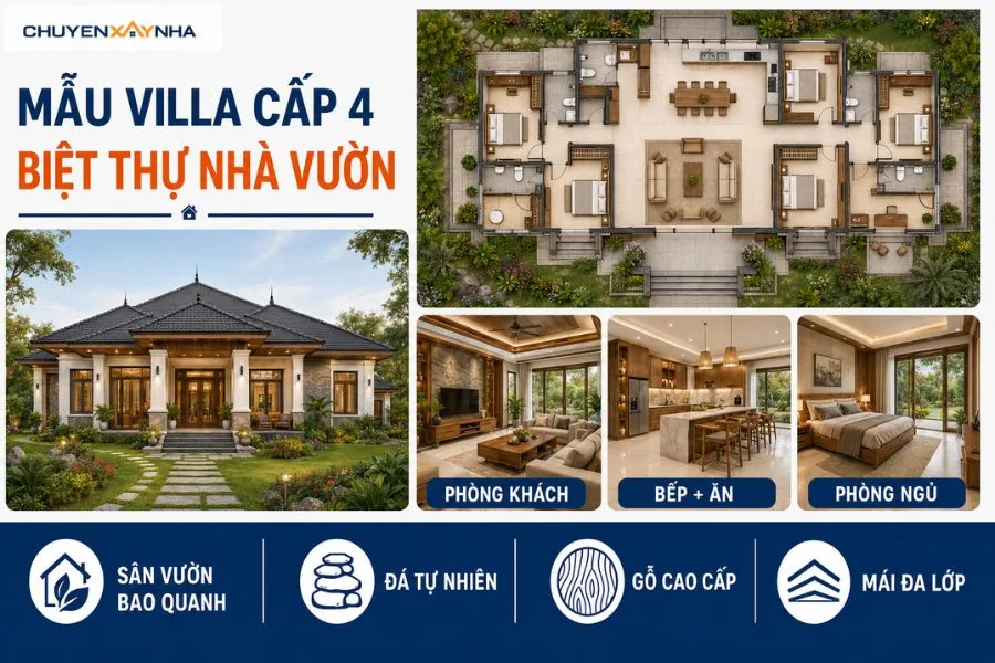 Mẫu nhà villa cấp 4