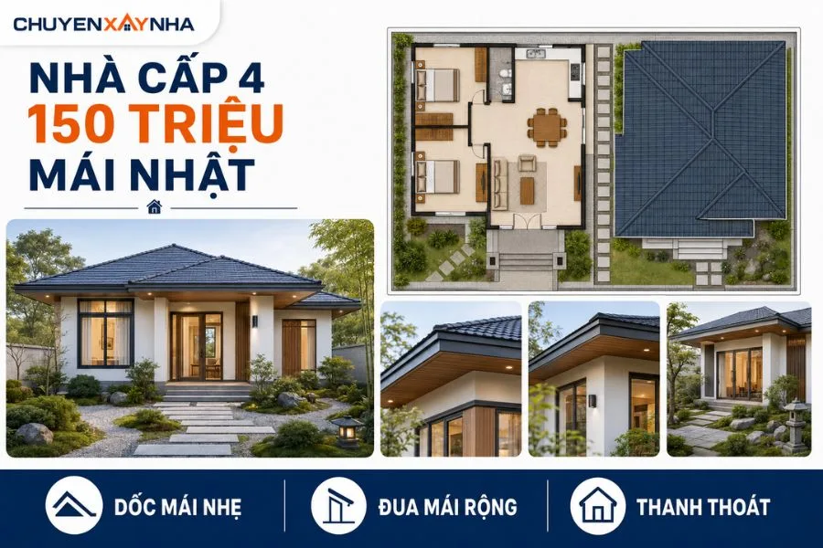 Nhà cấp 4 khoảng 150 triệu mái Nhật