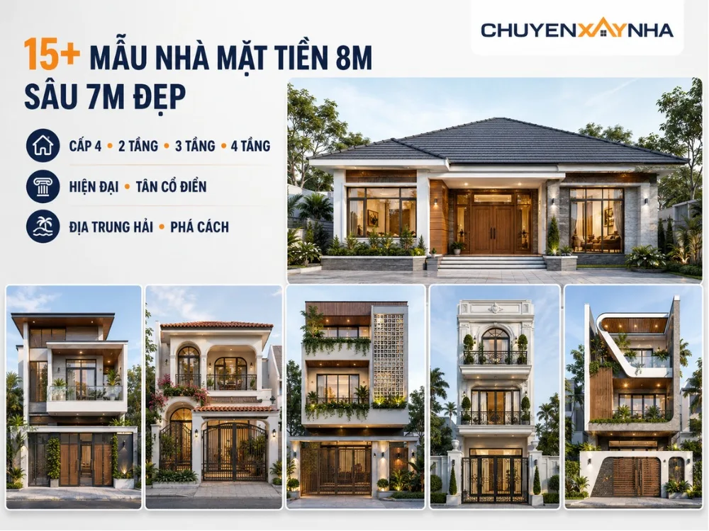 Tổng hợp 15+ mẫu nhà mặt tiền 8m sâu 7m đẹp