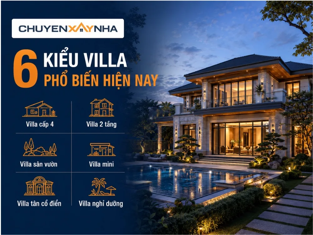 Các kiểu villa phổ biến hiện nay