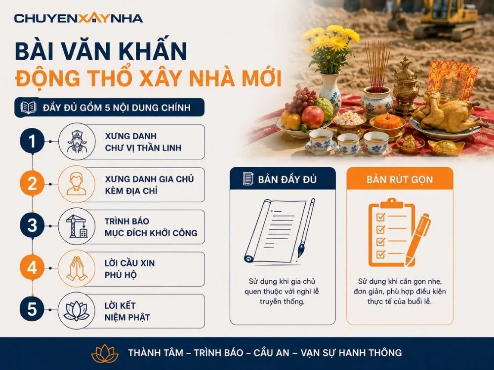 Bài văn khấn động thổ xây nhà mới