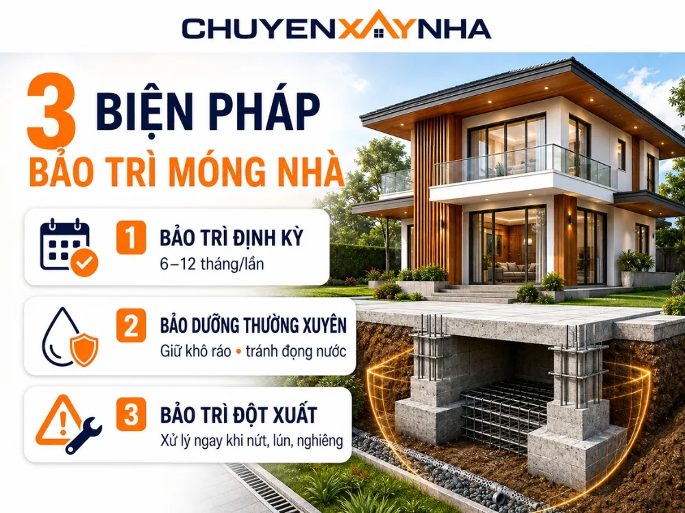 Các biện pháp bảo trì và chăm sóc móng nhà