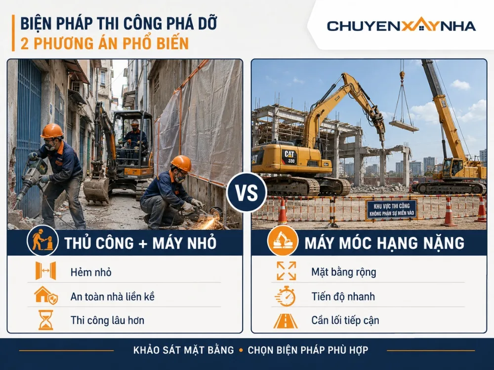 Biện pháp thi công phá dỡ công trình