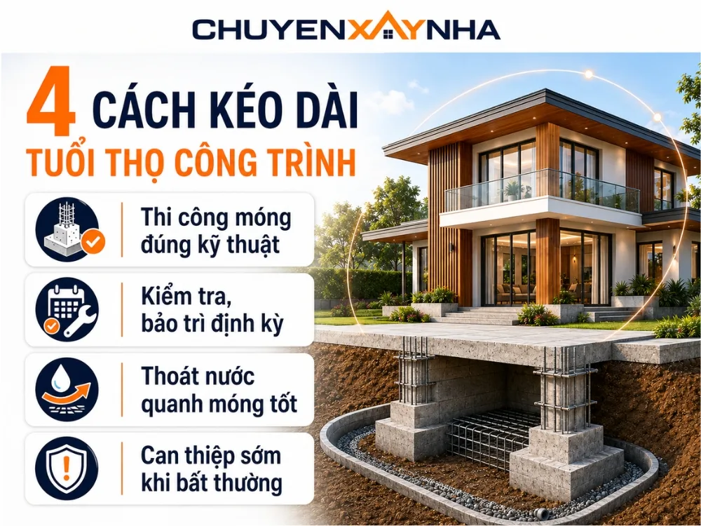 Cách kéo dài tuổi thọ công trình
