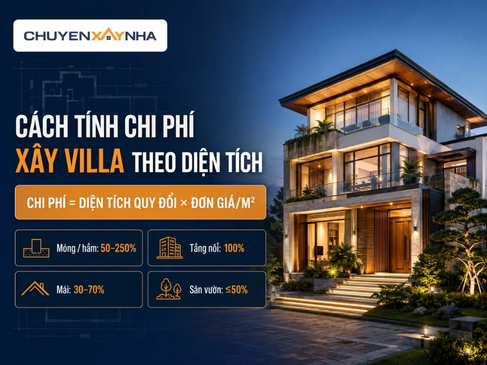 Cách tính chi phí xây villa theo diện tích