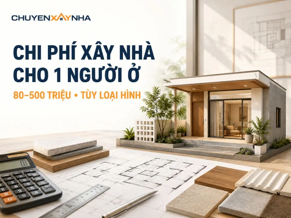 Chi phí thiết kế và xây nhà cho 1 người ở