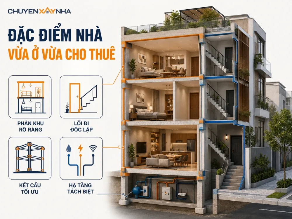 Đặc điểm đặc trưng của mẫu nhà vừa ở vừa cho thuê