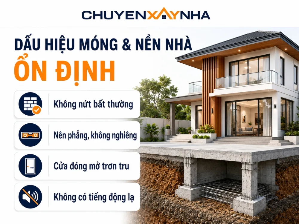 Dấu hiệu nhận biết móng và nền nhà tốt ổn định