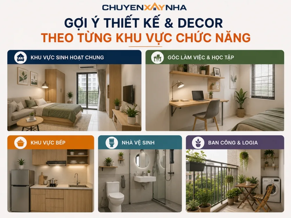 Gợi ý thiết kế và decor theo từng khu vực chức năng