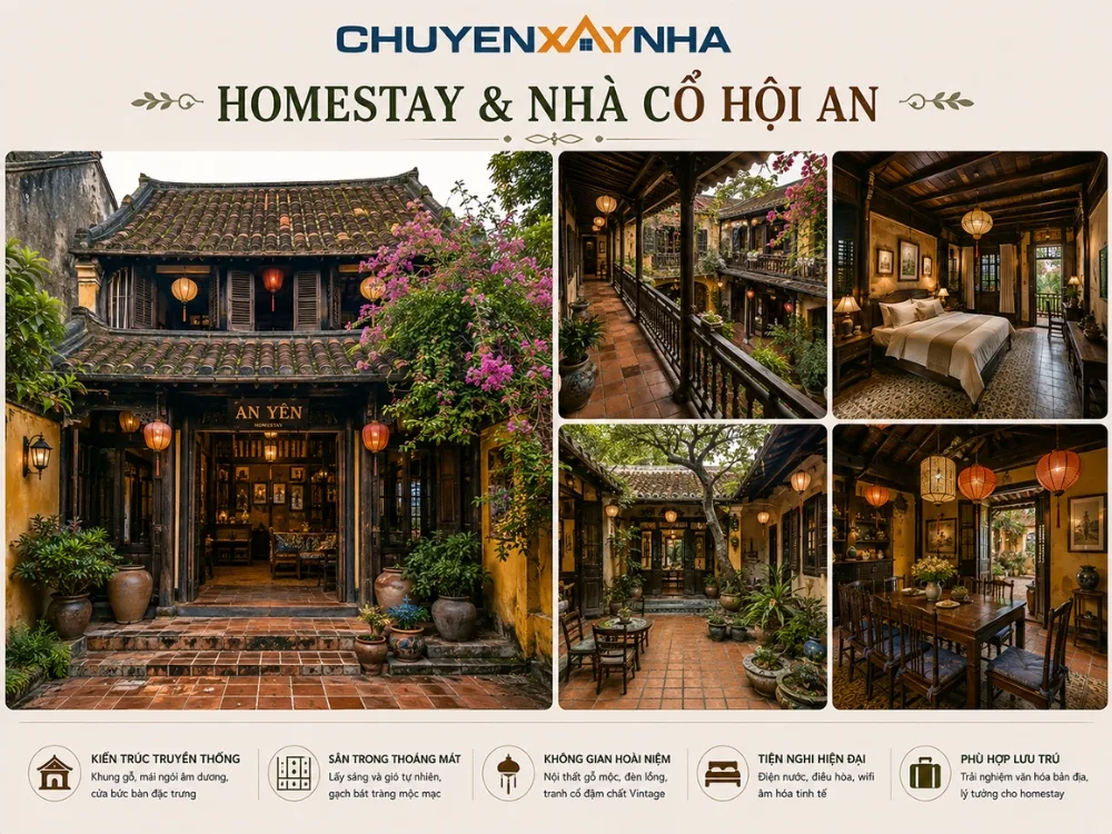 Mẫu homestay và nhà cổ Hội An