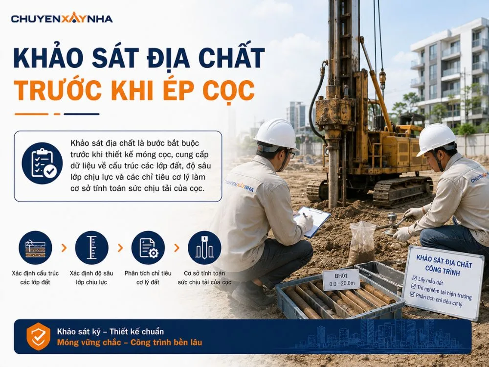 Khảo sát địa chất trước khi ép cọc