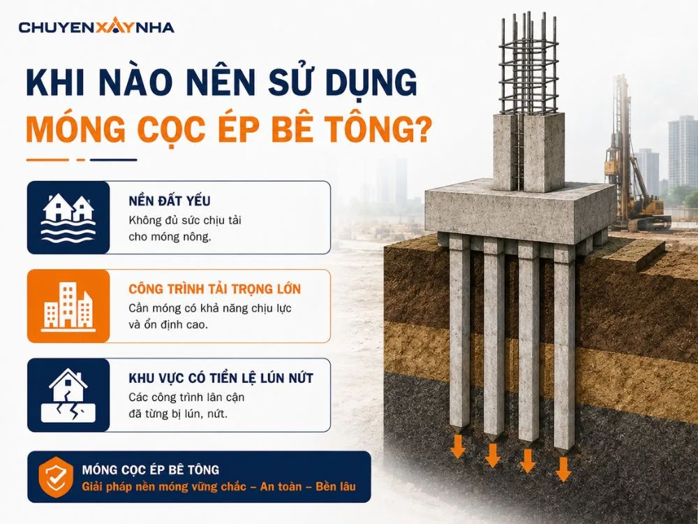 Nên sử dụng móng cọc ép bê tông