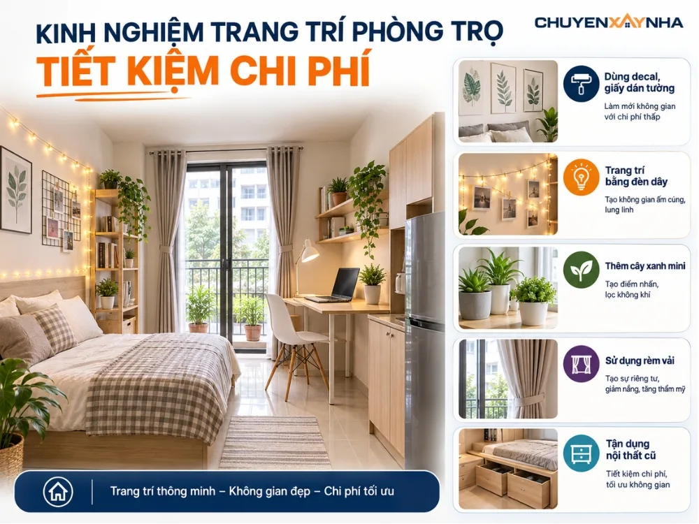 Kinh nghiệm trang trí phòng trọ tiết kiệm chi phí