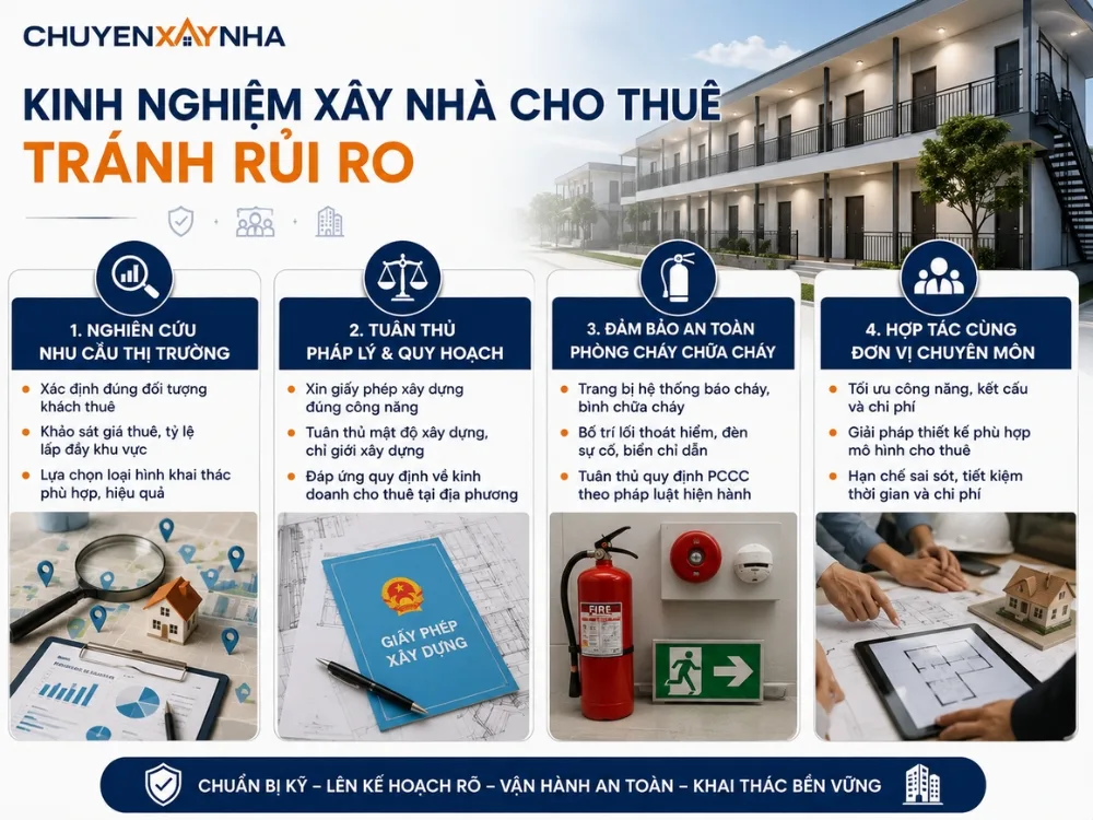 Kinh nghiệm xây nhà cho thuê tránh rủi ro