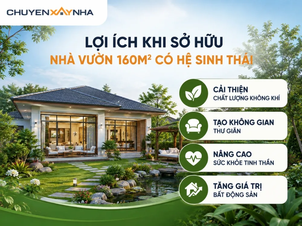 Lợi ích khi sở hữu nhà vườn 160m2 có hệ sinh thái