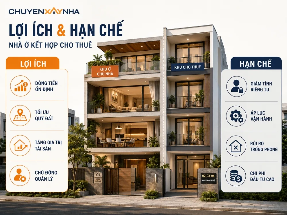 Lợi ích và hạn chế của mô hình nhà ở kết hợp cho thuê