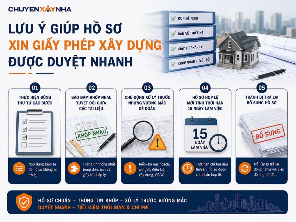 Lưu ý giúp hồ sơ xin giấy phép xây dựng được duyệt nhanh