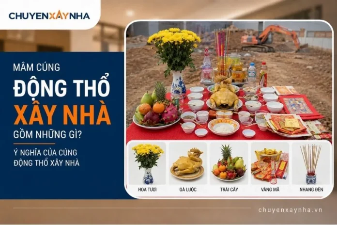 Mâm cúng động thổ xây nhà
