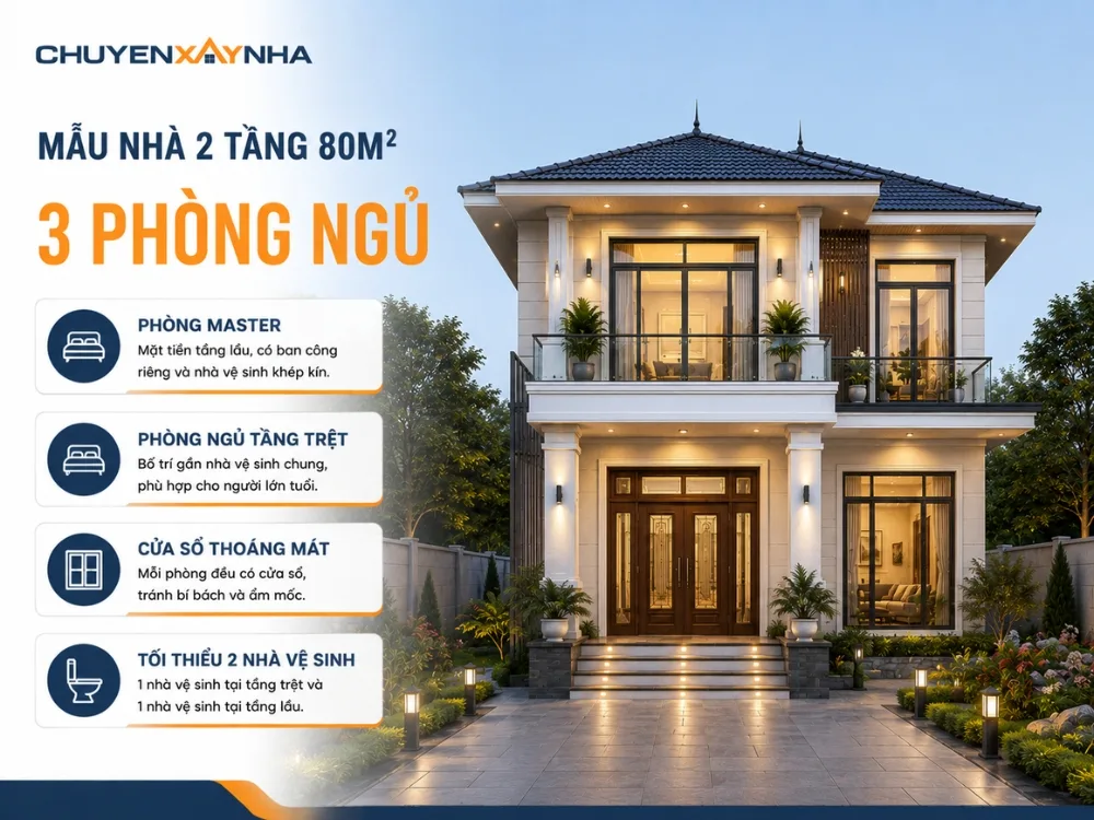 Mẫu nhà 3 phòng ngủ