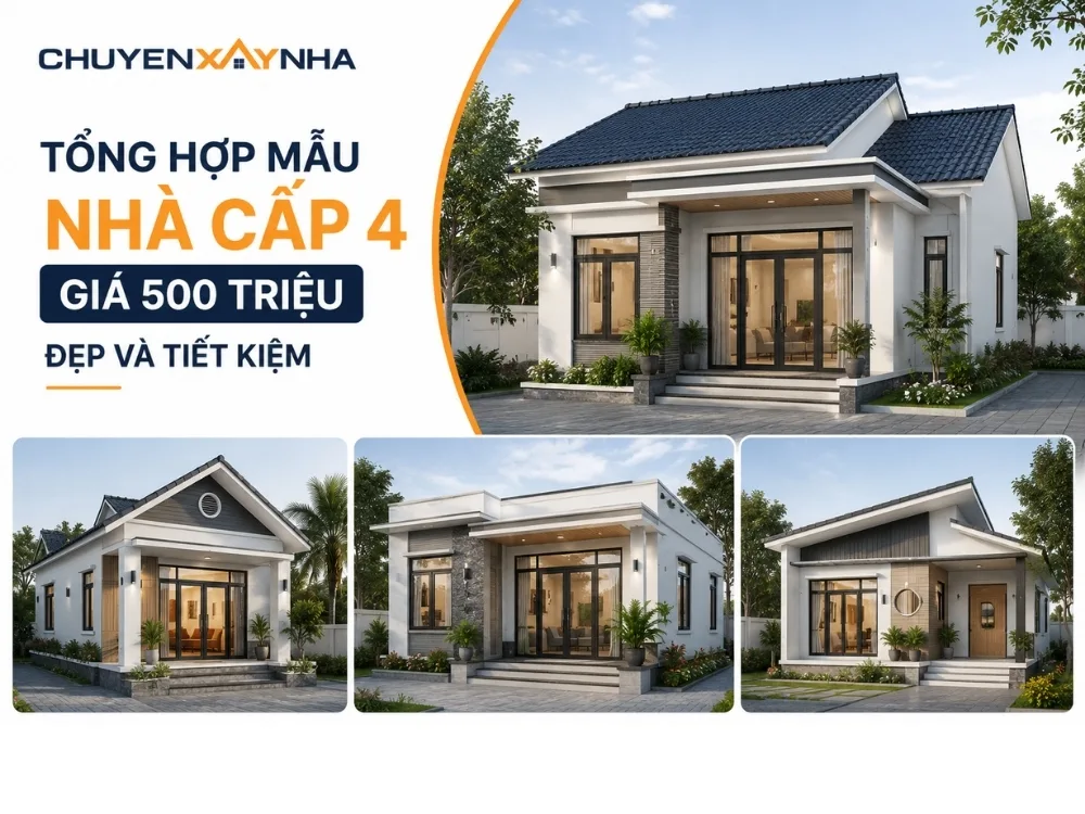 Tổng hợp mẫu nhà cấp 4 giá 500 triệu đẹp và tiết kiệm