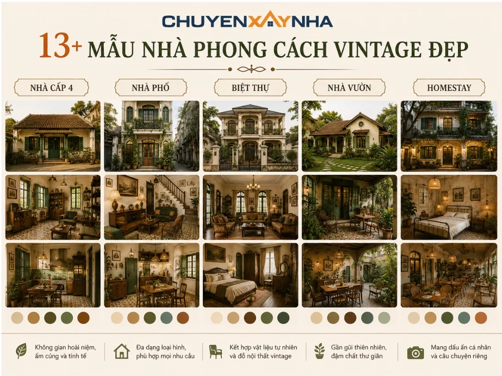 Tổng hợp 13+ mẫu thiết kế nhà phong cách Vintage đẹp