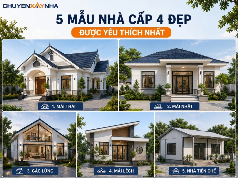 Mẫu nhà cấp 4 đẹp được yêu thích nhất