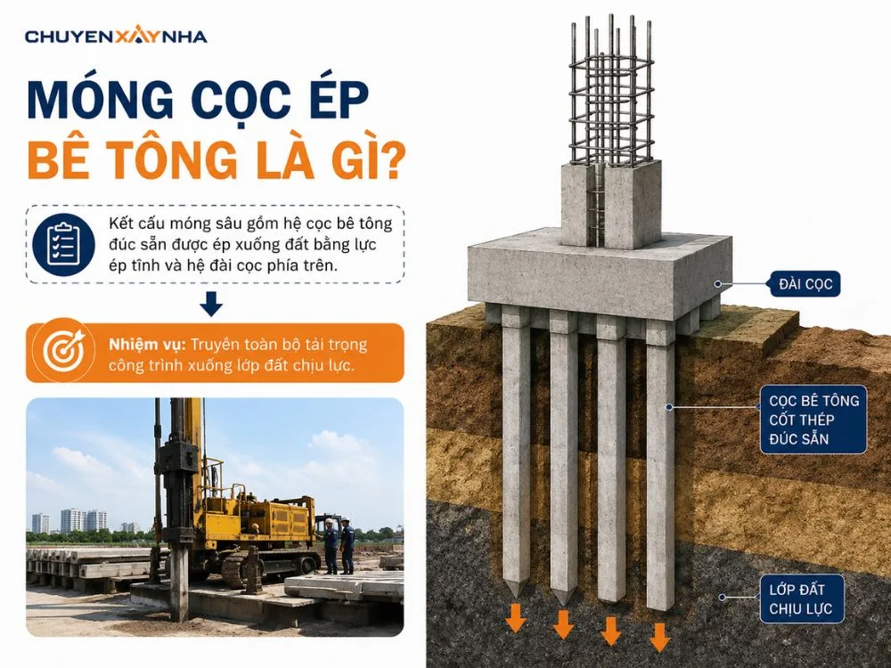 Móng cọc ép bê tông