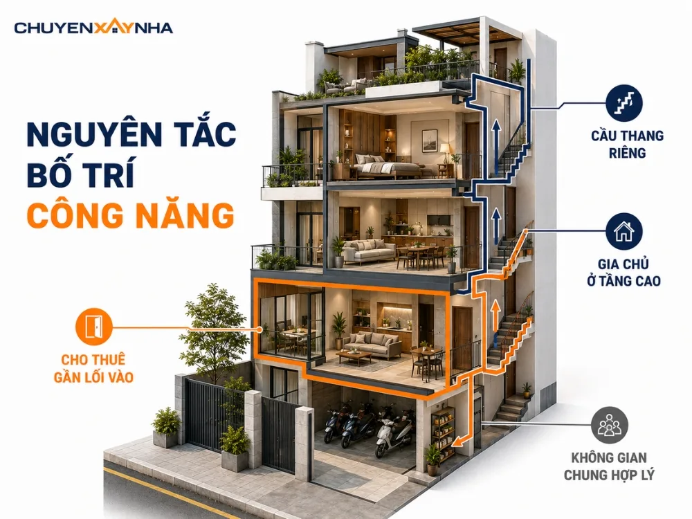 Nguyên tắc bố trí công năng và mặt bằng