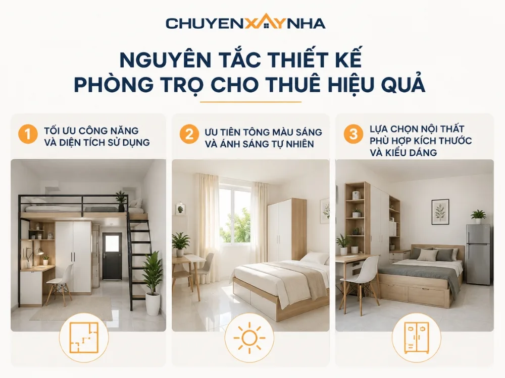 Nguyên tắc thiết kế phòng trọ cho thuê hiệu quả