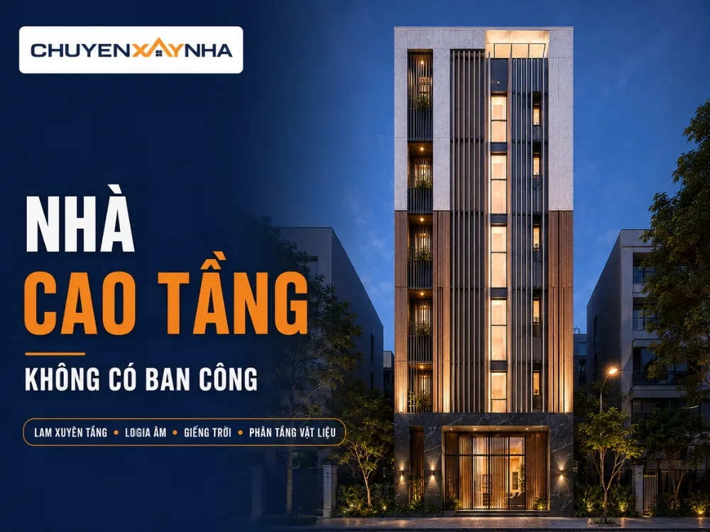 Mẫu nhà cao tầng không ban công