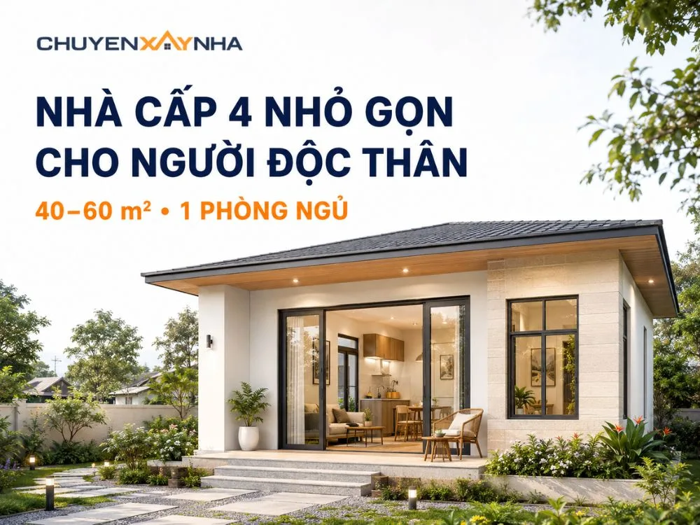 Mẫu nhà cấp 4 nhỏ gọn cho người độc thân