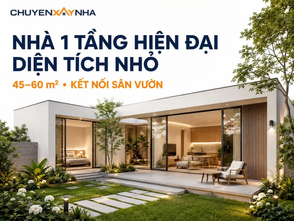 Mẫu nhà 1 tầng hiện đại diện tích nhỏ