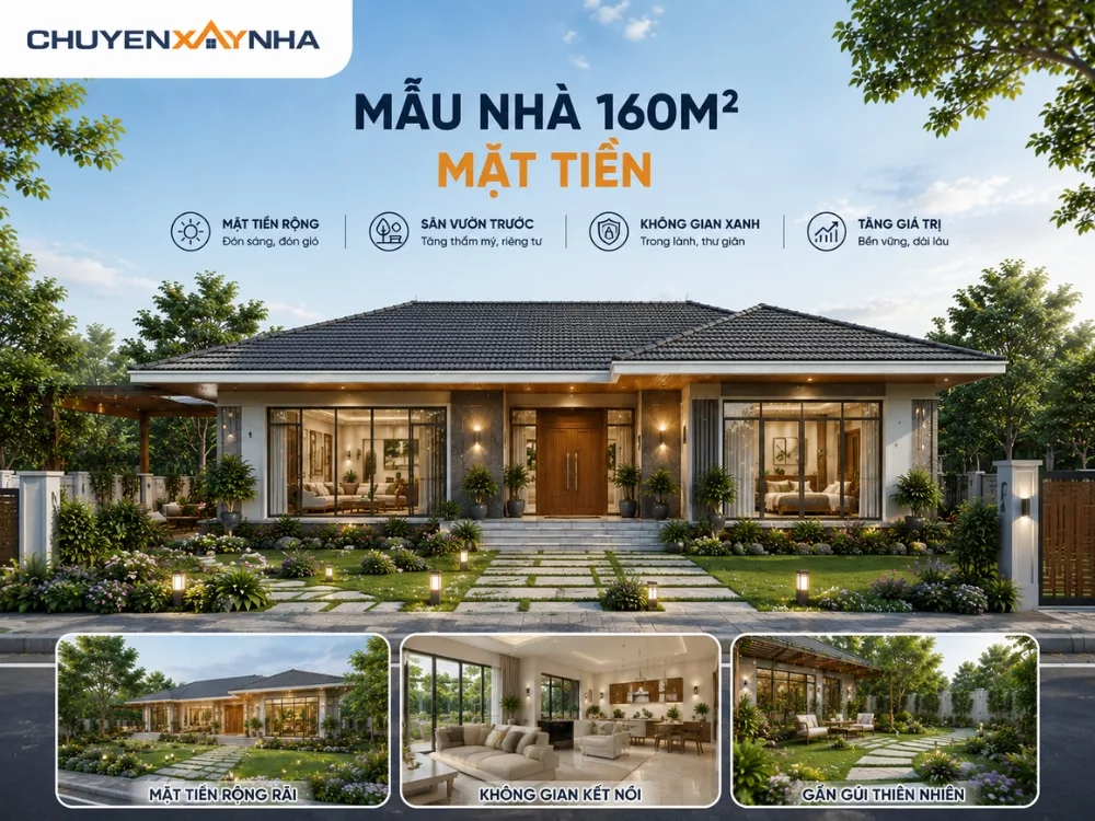 Mẫu nhà 160m2 mặt tiền