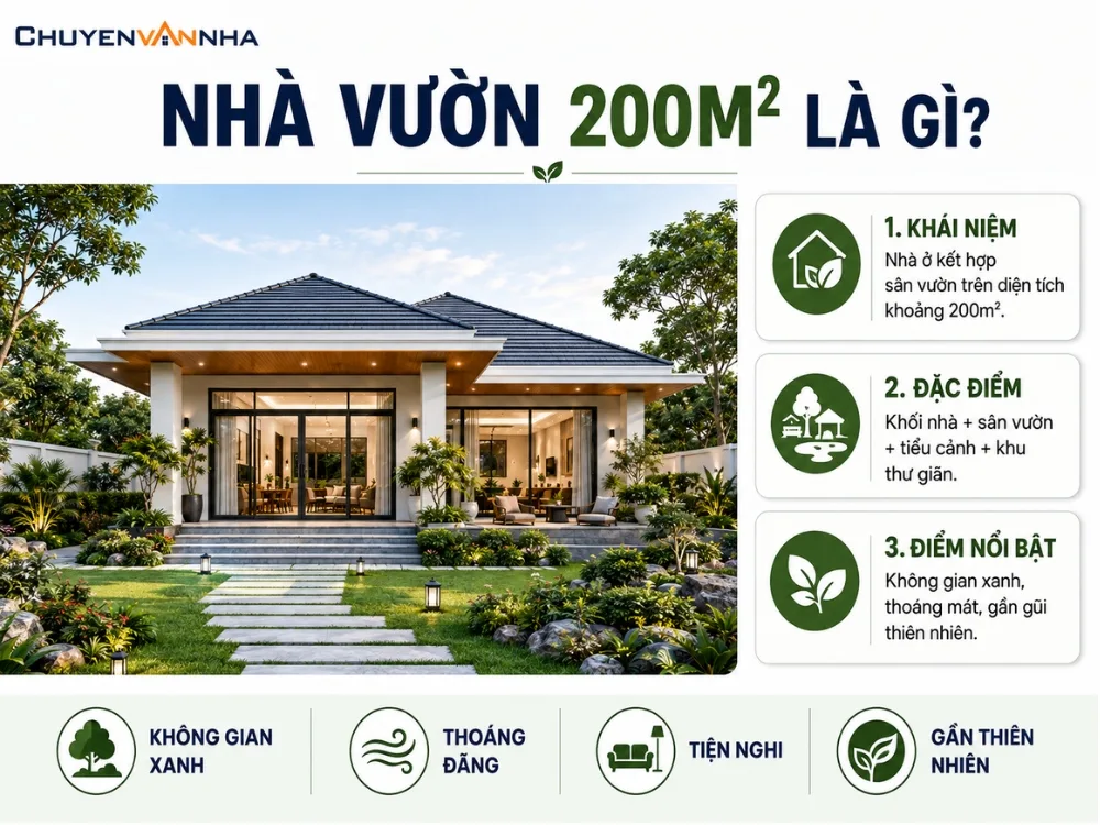 Nhà vườn 200m2