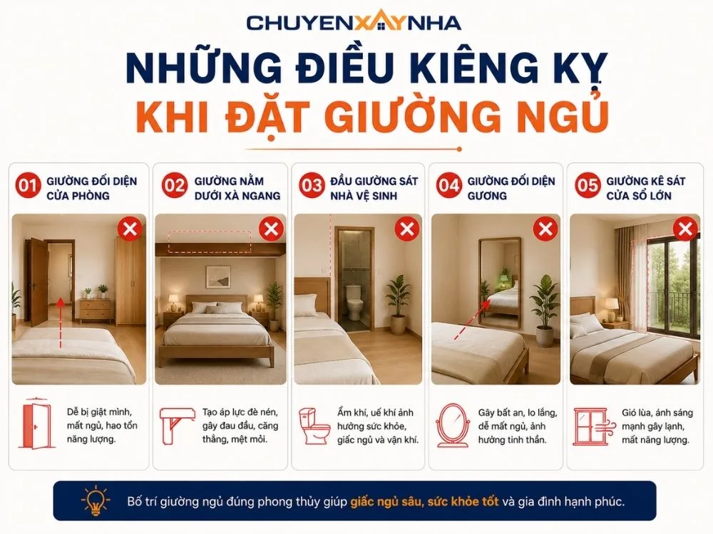 Những điều kiêng kỵ khi đặt giường ngủ