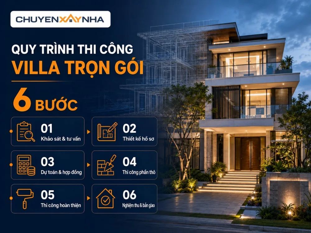 Quy trình thi công xây villa trọn gói