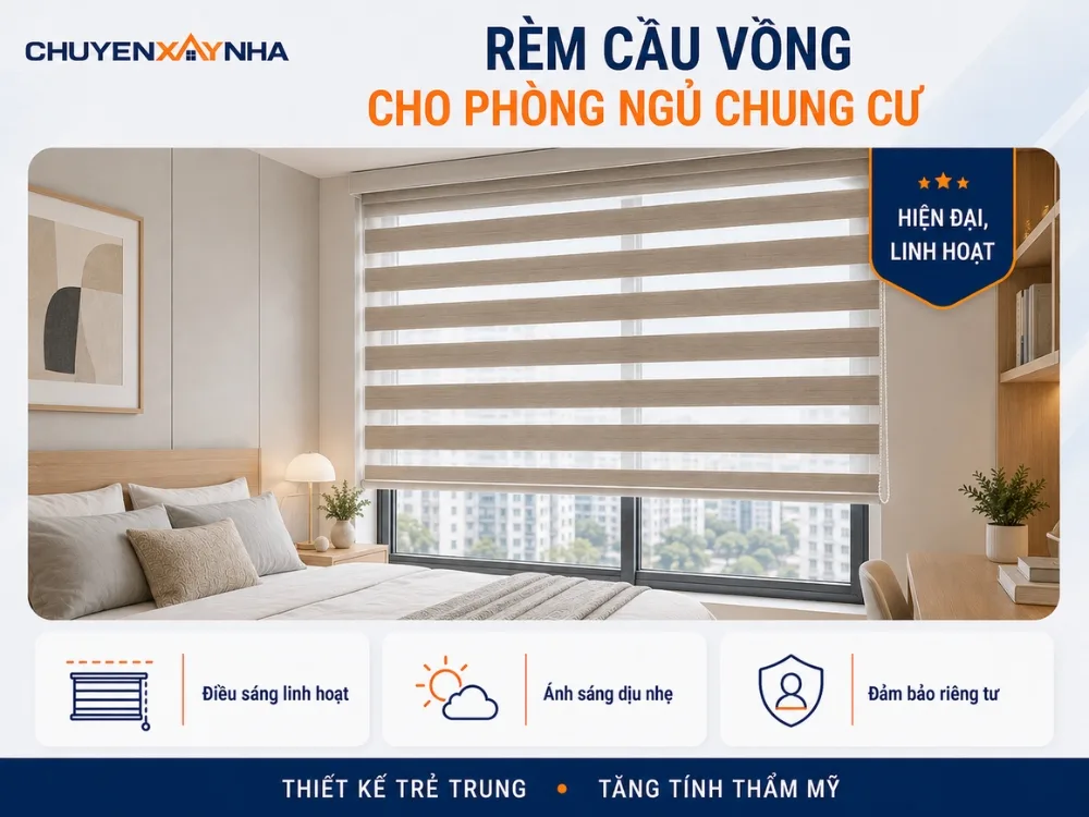 Rèm cầu vồng nổi bật với cấu tạo các dải vải mờ