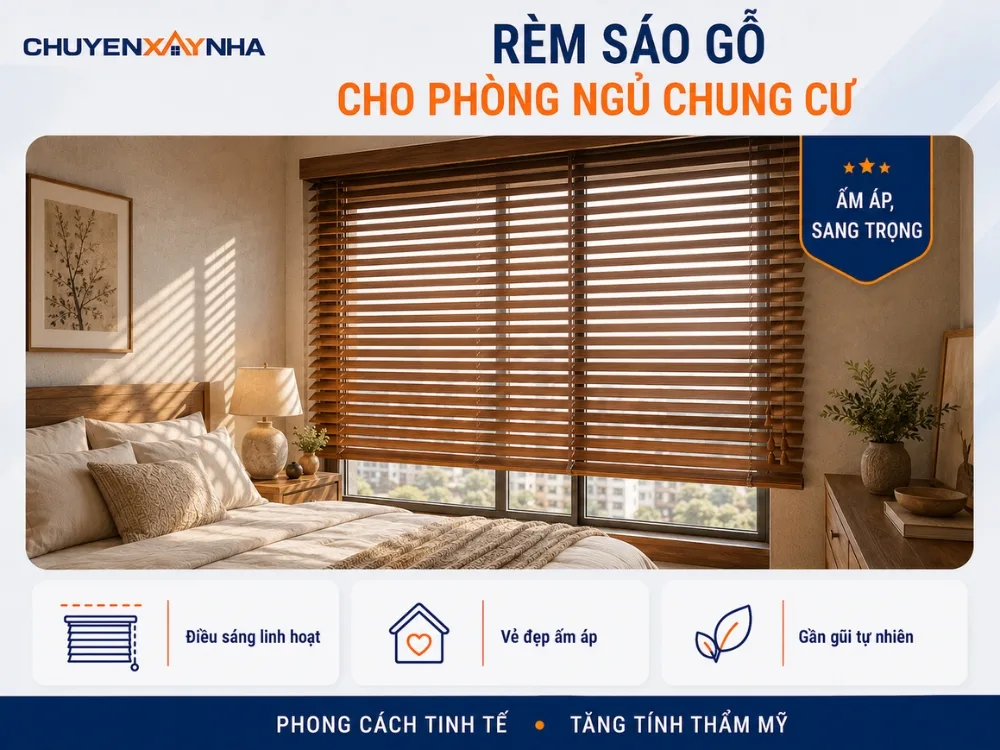 Rèm sáo gỗ mang đến vẻ đẹp ấm áp