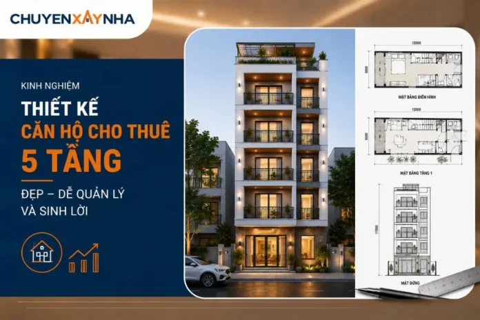 Thiết kế căn hộ cho thuê 5 tầng