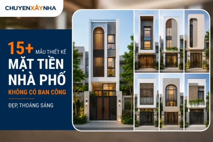 Thiết kế mặt tiền nhà phố không có ban công