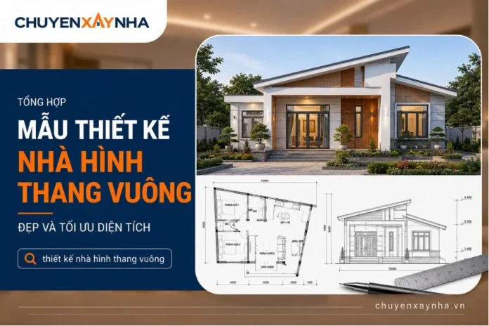 Thiết kế nhà hình thang vuông